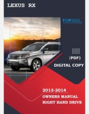 LEXUS RX 2013-2014 OWNERS MANUAL IN ENGLISH
